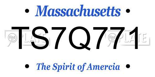 TS7Q771 Massachusetts License Plate