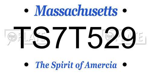TS7T529 Massachusetts License Plate