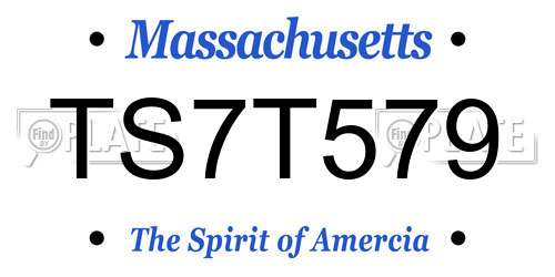 TS7T579 Massachusetts License Plate