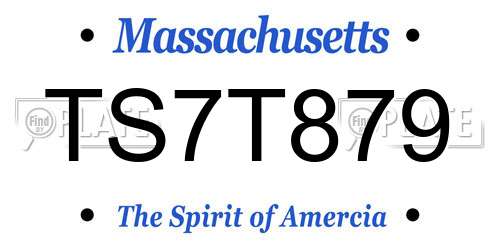 TS7T879 Massachusetts License Plate