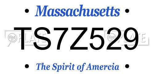 TS7Z529 Massachusetts License Plate