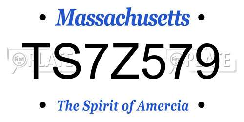 TS7Z579 Massachusetts License Plate