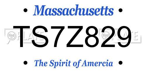 TS7Z829 Massachusetts License Plate