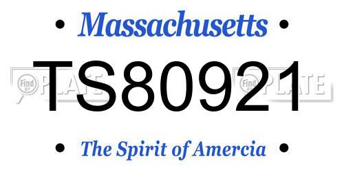 TS80921 Massachusetts License Plate