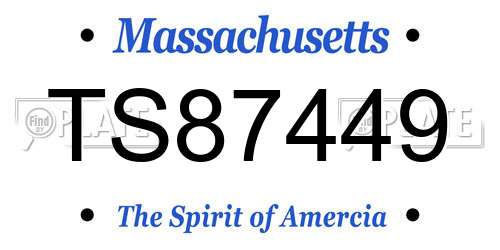 TS87449 Massachusetts License Plate