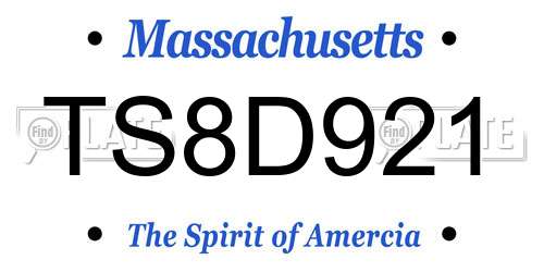 TS8D921 Massachusetts License Plate