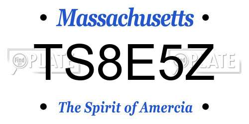 TS8E5Z Massachusetts License Plate