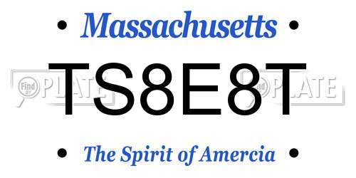 TS8E8T Massachusetts License Plate