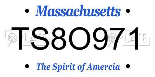 TS8O971 Massachusetts License Plate