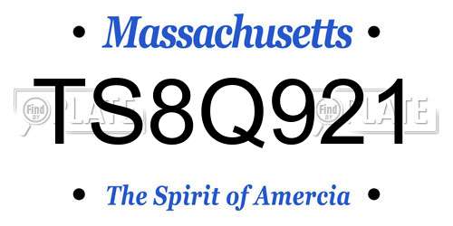 TS8Q921 Massachusetts License Plate