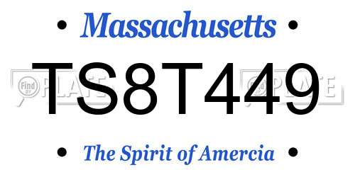 TS8T449 Massachusetts License Plate