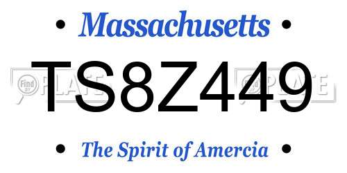 TS8Z449 Massachusetts License Plate