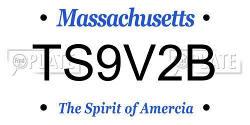 TS9V2B Massachusetts License Plate