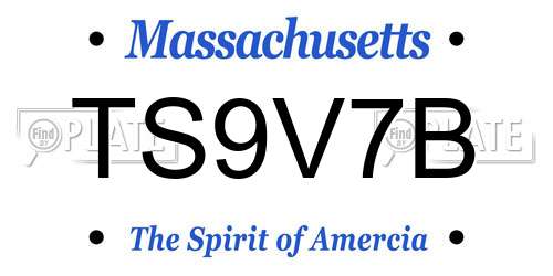 TS9V7B Massachusetts License Plate