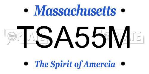 TSA55M Massachusetts License Plate