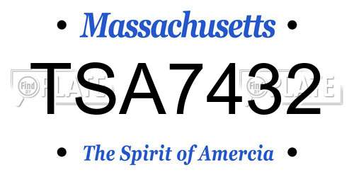 TSA7432 Massachusetts License Plate