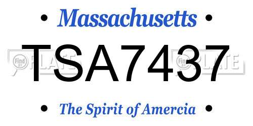 TSA7437 Massachusetts License Plate