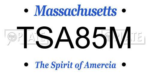 TSA85M Massachusetts License Plate