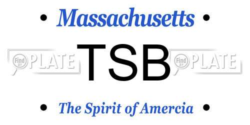 TSB Massachusetts License Plate