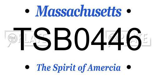 TSB0446 Massachusetts License Plate
