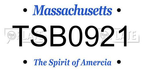 TSB0921 Massachusetts License Plate