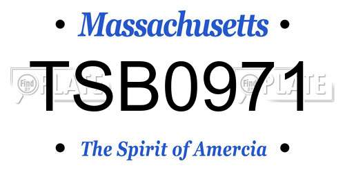 TSB0971 Massachusetts License Plate
