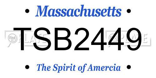 TSB2449 Massachusetts License Plate