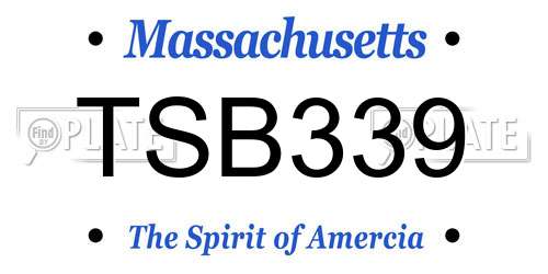TSB339 Massachusetts License Plate