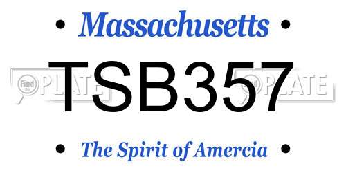 TSB357 Massachusetts License Plate