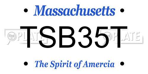 TSB35T Massachusetts License Plate