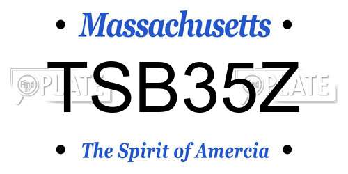TSB35Z Massachusetts License Plate