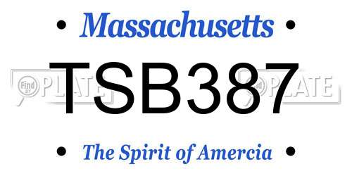 TSB387 Massachusetts License Plate
