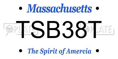 TSB38T Massachusetts License Plate
