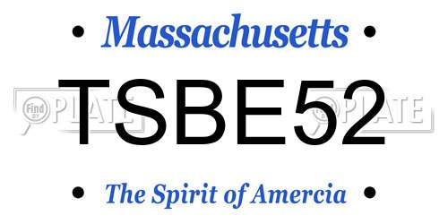 TSBE52 Massachusetts License Plate