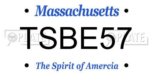 TSBE57 Massachusetts License Plate