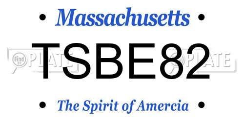 TSBE82 Massachusetts License Plate