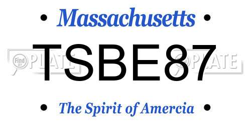 TSBE87 Massachusetts License Plate