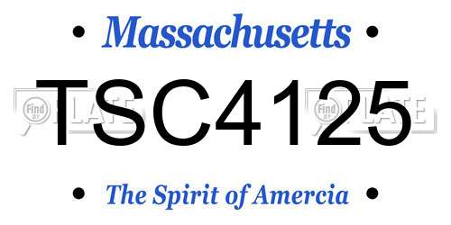 TSC4125 Massachusetts License Plate