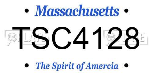 TSC4128 Massachusetts License Plate