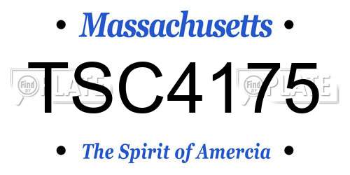 TSC4175 Massachusetts License Plate