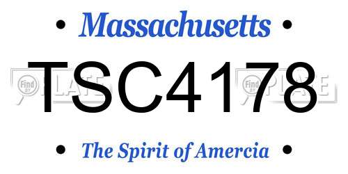 TSC4178 Massachusetts License Plate