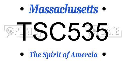 TSC535 Massachusetts License Plate