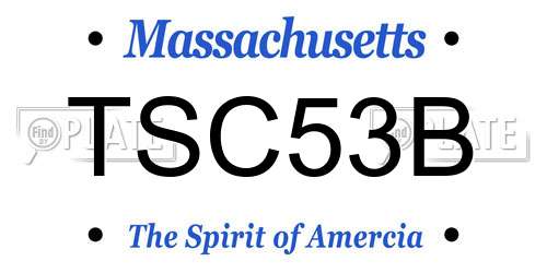 TSC53B Massachusetts License Plate