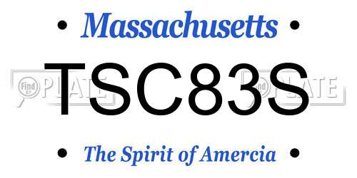 TSC83S Massachusetts License Plate