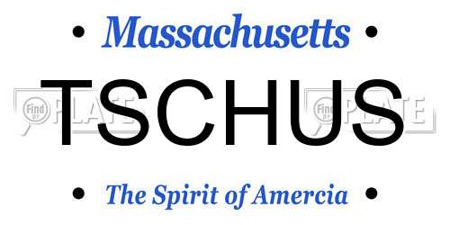 TSCHUS Massachusetts License Plate