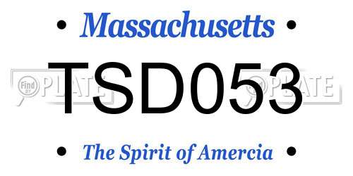 TSD053 Massachusetts License Plate