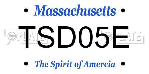 TSD05E Massachusetts License Plate