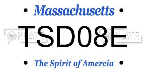 TSD08E Massachusetts License Plate