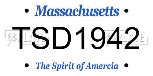 TSD1942 Massachusetts License Plate