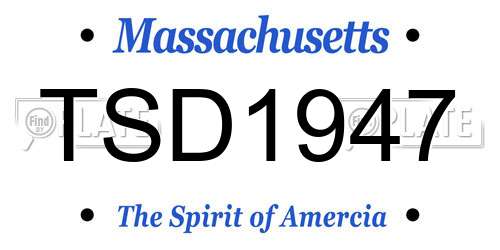 TSD1947 Massachusetts License Plate